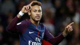 Neymar celebra un gol en el PSG.