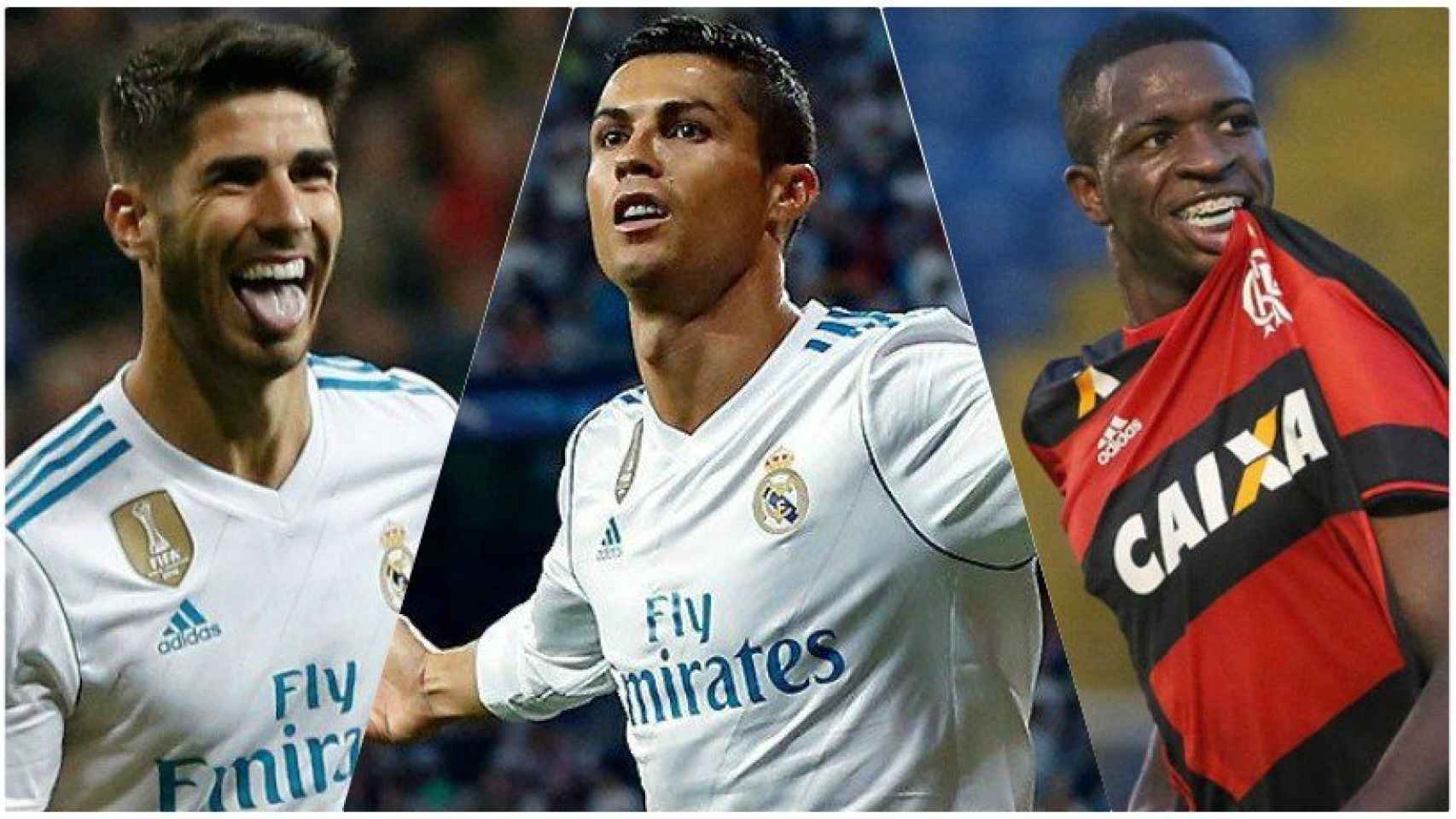 Asensio, Cristiano Ronaldo y Vinicius