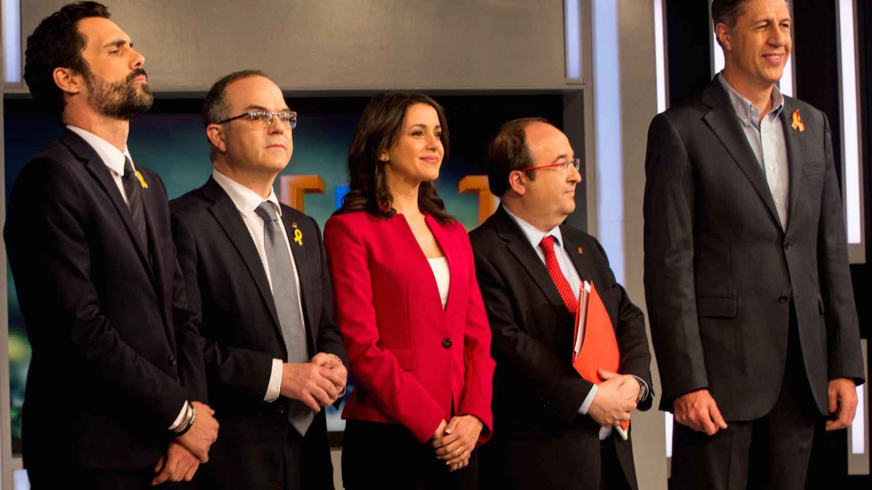 Participantes en el debate de TVE, el primero de la campaña electoral.