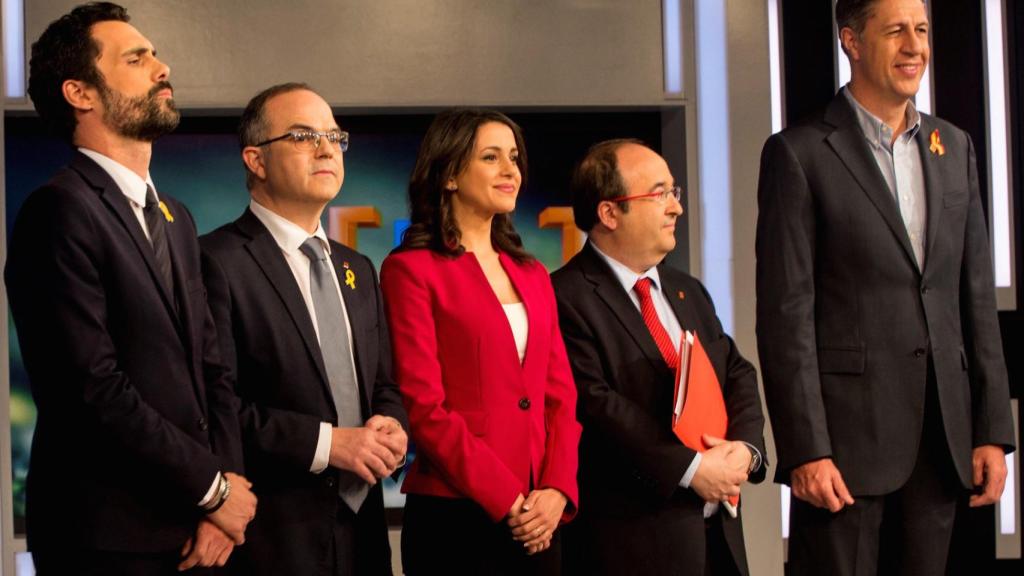 Participantes en el debate de TVE, el primero de la campaña electoral.