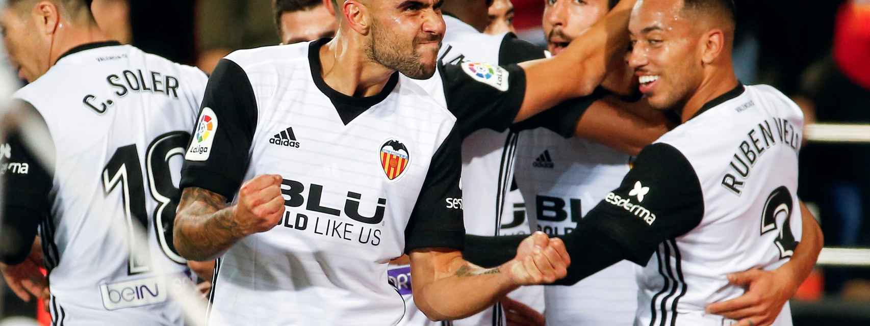 El Valencia celebrando un gol.