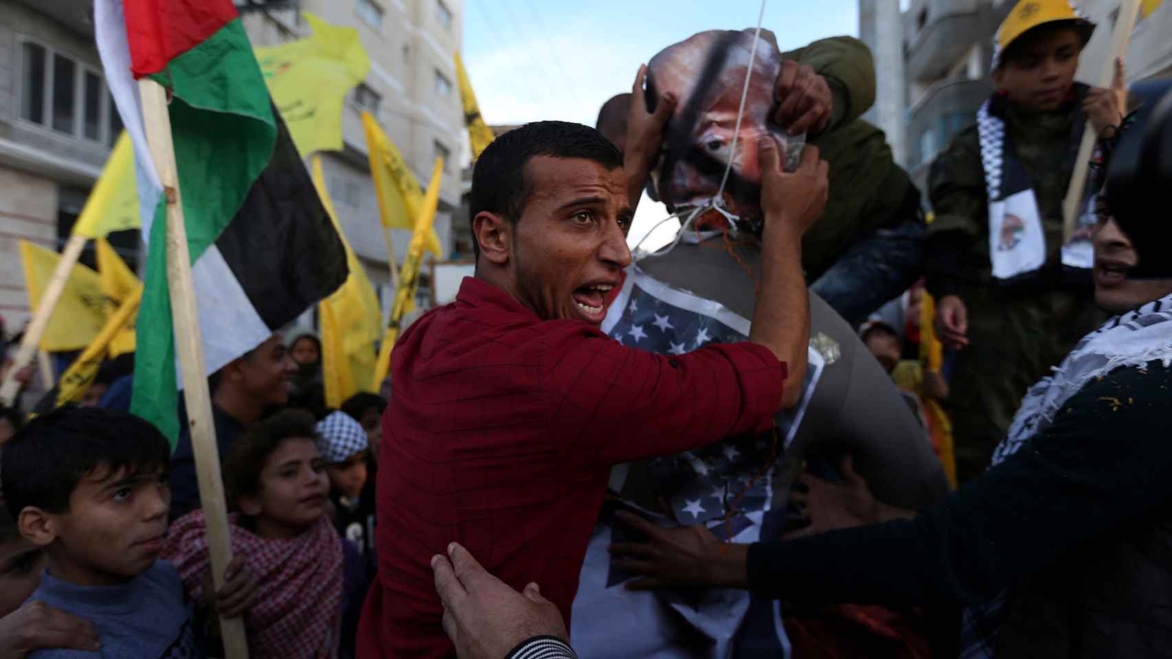 Las protestas de los palestinos en la Franja de Gaza.