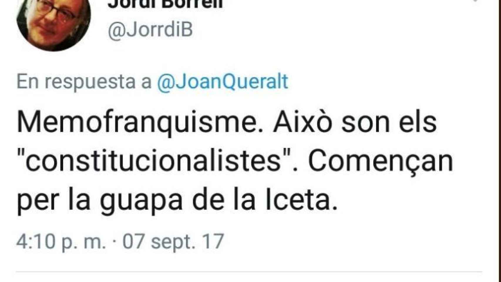 Aquí, Hernández Borrell se refiere al candidato socialista como la guapa de Iceta