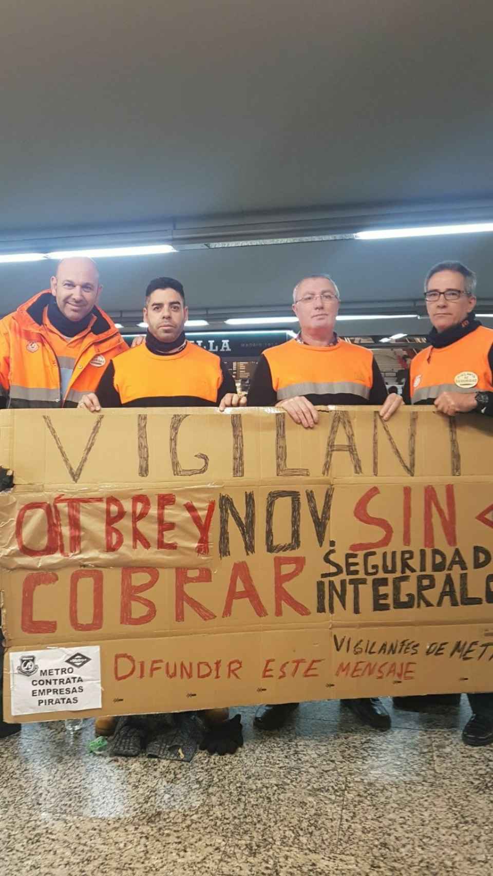 Trabajadores de seguridad del Metro de Madrid.