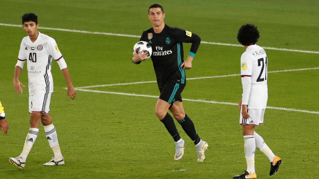 Cristiano celebrando su gol al Al-Jazira.