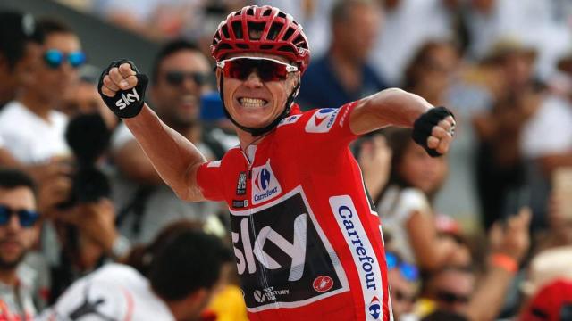 Chris Froome, durante la vuelta a España en la que dio positivo por dopaje.