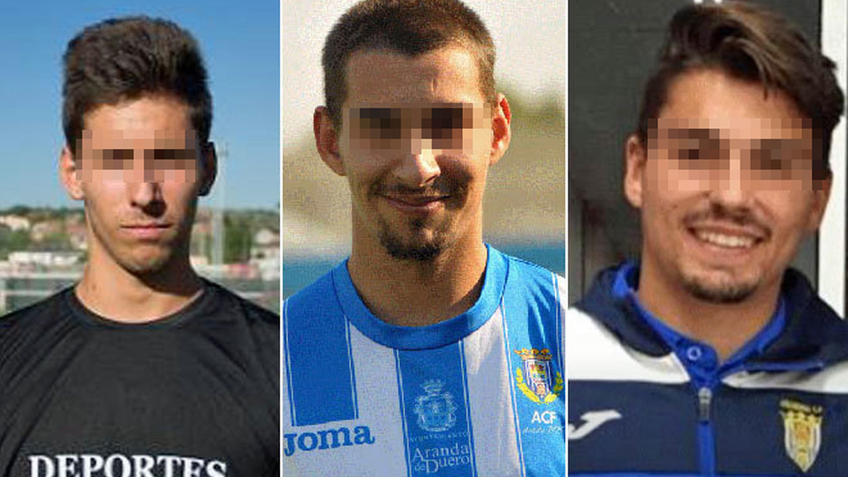 Los tres futbolistas de la Arandina.