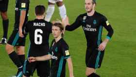 Bale, Nacho y Modric, en el segundo gol del Real Madrid al Al-Jazira.