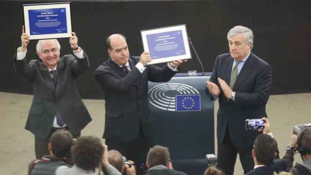 Ledezma y Borges reciben el Sájarov de manos de Tajani