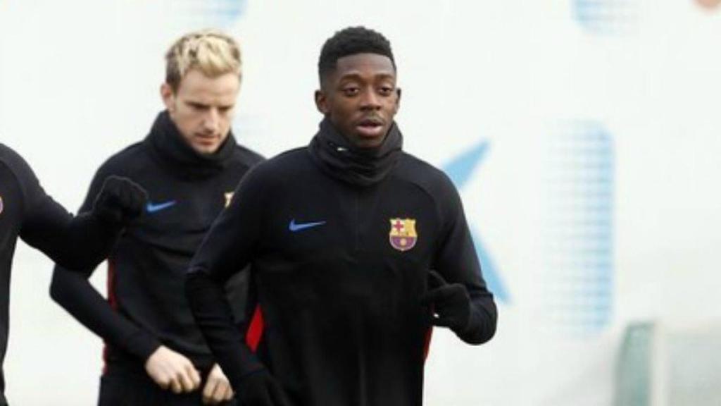 Dembélé se entrena con el Barça. Foto fcbarcelona.com