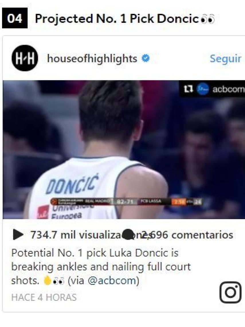 Doncic y su furor en USA: cuarto en tendencias de Bleacher Report.