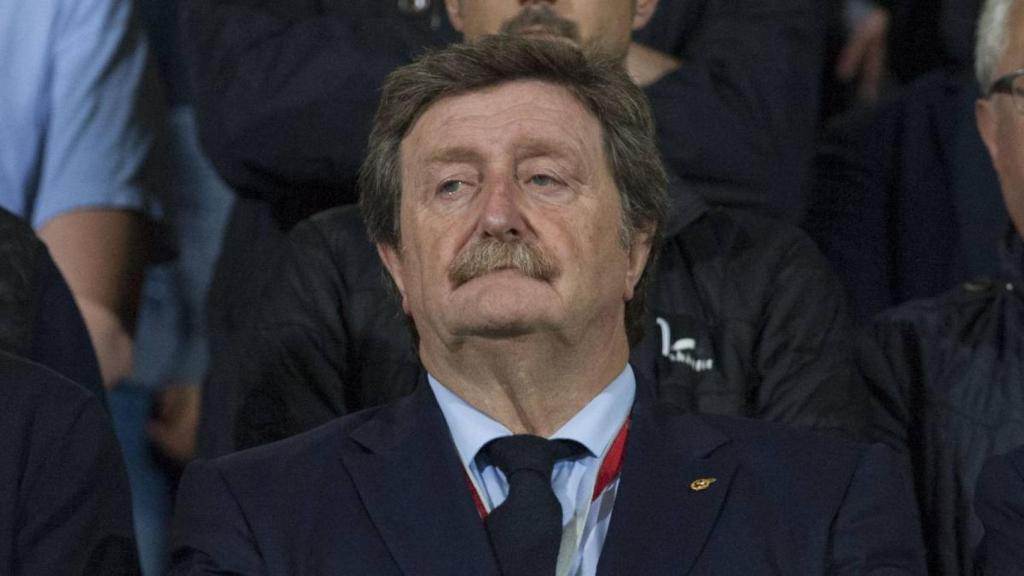 Juan Luis Larrea, actual presidente de la Gestora de la RFEF, durante la final de la Copa del Rey.