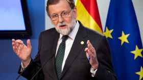 Mariano Rajoy, durante la rueda de prensa del Consejo Europeo
