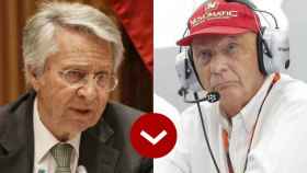 Julio Fernández Gayoso (expresidente de Caixanova) y Niki Lauda, expiloto y fundador de la aerolínea Niki.