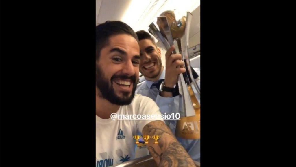 Isco y Asensio celebran el Mundial de Clubes