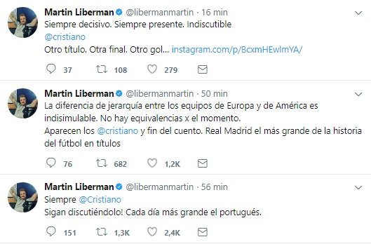 Tuits de Martín Liberman