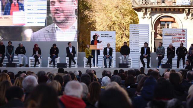 Junqueras ha estado presente en el mitin de ERC a través de una carta y un audio.