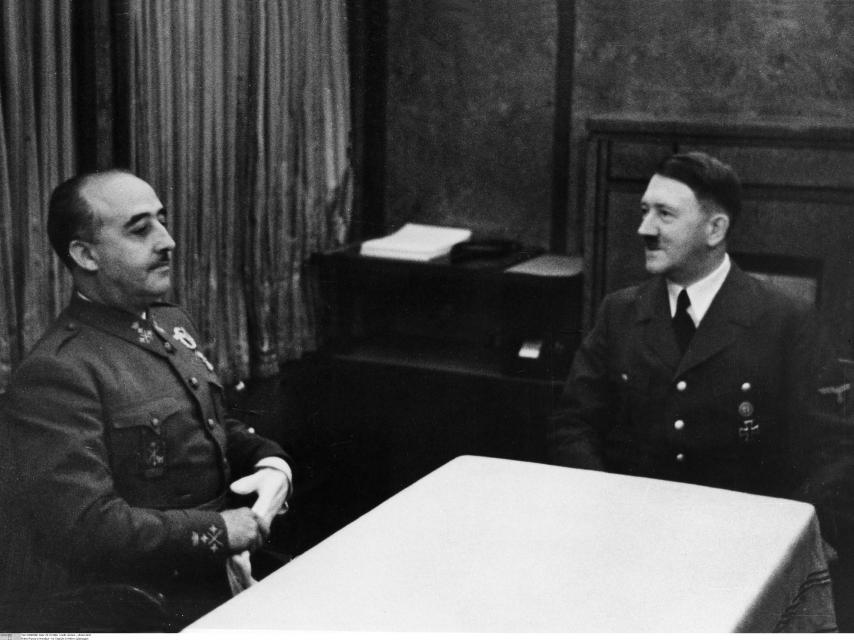 Franco y Hitler en Hendaya.