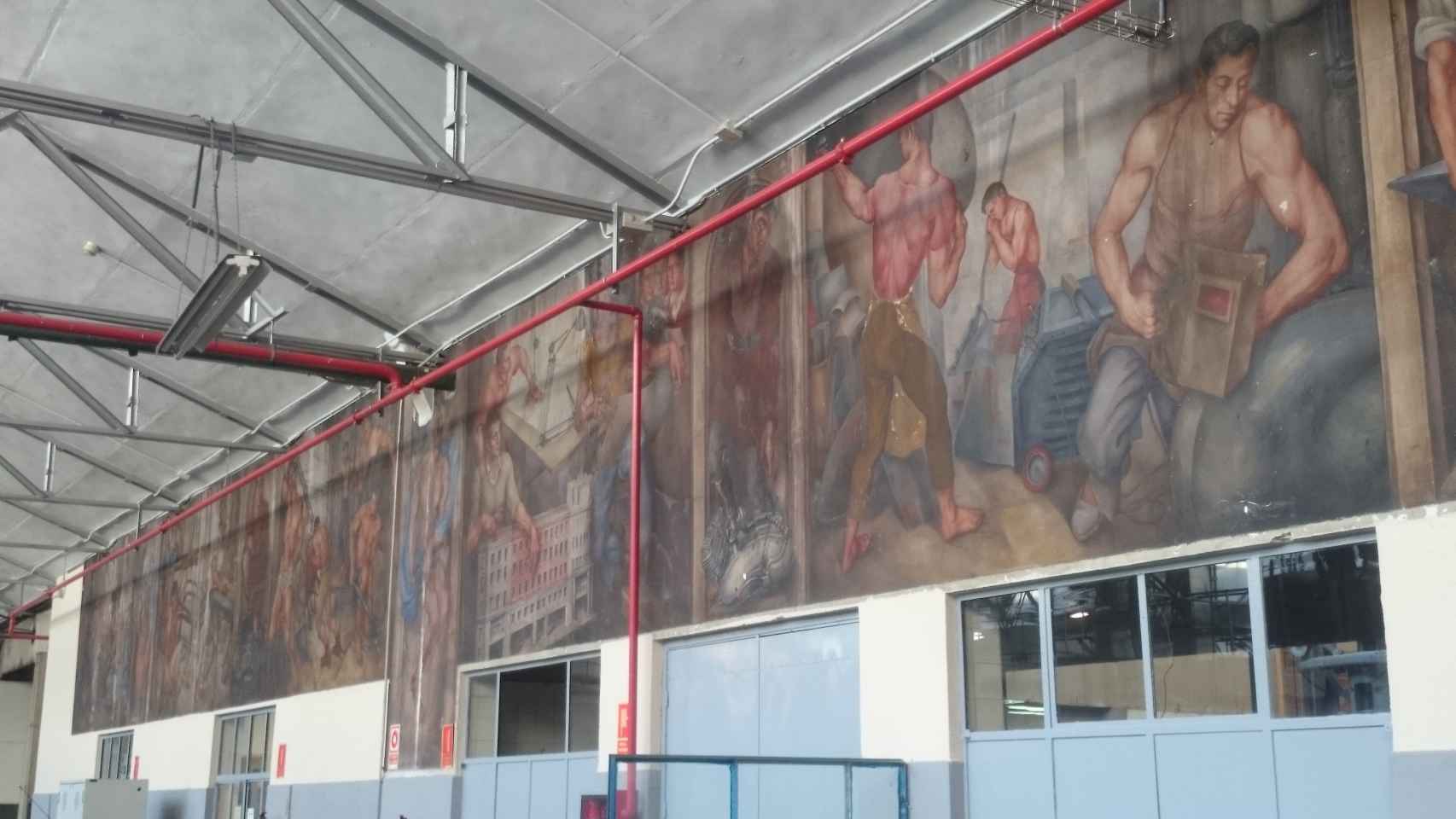 El mural de Germán Cano, en el interior.
