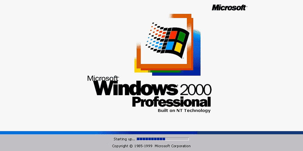 microsoft windows 2000 profesional built on nt technology