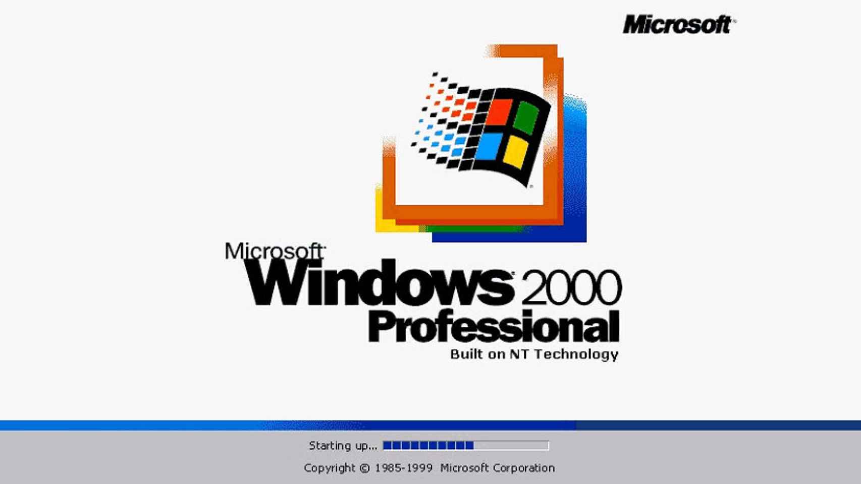 microsoft windows 2000 profesional built on nt technology
