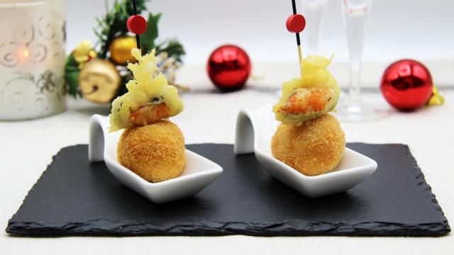 00 CROQUETAS DE GAMBONES CON PUERRO Y MEJILLONES EN TEMPURA CON THERMOMIX Portada