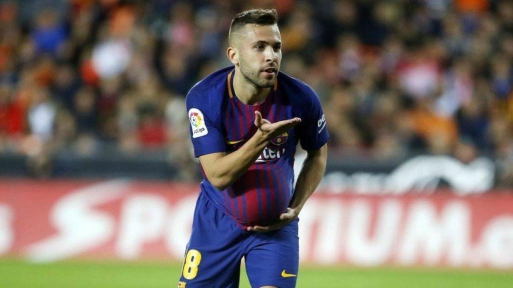 Jordi Alba celebra un gol con el Barcelona. Foto: fcbarcelona.es