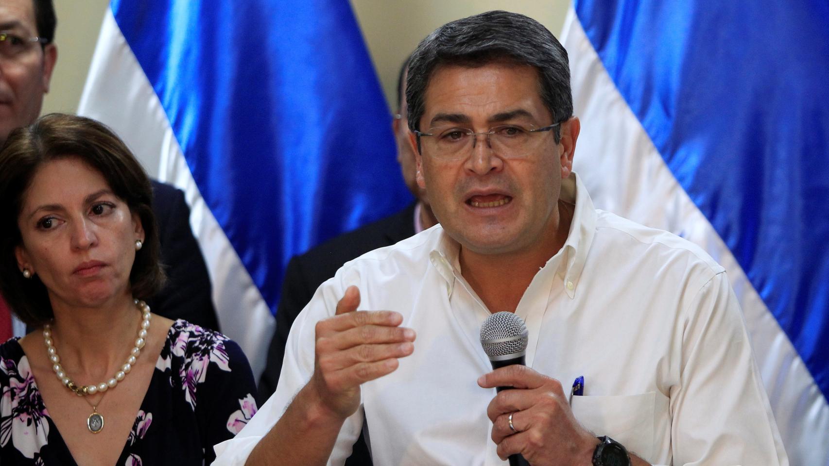 Juan Orlando Hernández durante su segundo mandato como presidente de Honduras.
