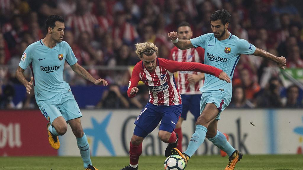 Griezmann en un partido ante el Barcelona.