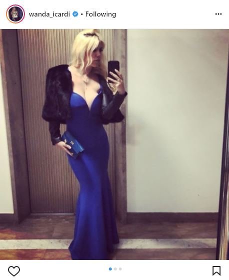 Wanda Icardi, con un provocativo vestido azul