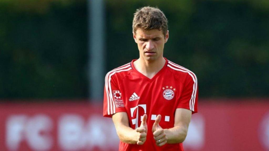 Müller en un entramiento con el Bayern Foto fcbayern.com