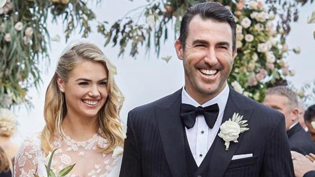 Kate Upton y Justin Verlander en su boda.