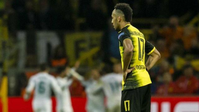 Aubameyang se lamenta del gol del Real Madrid. Fot Twitter (@bvb)