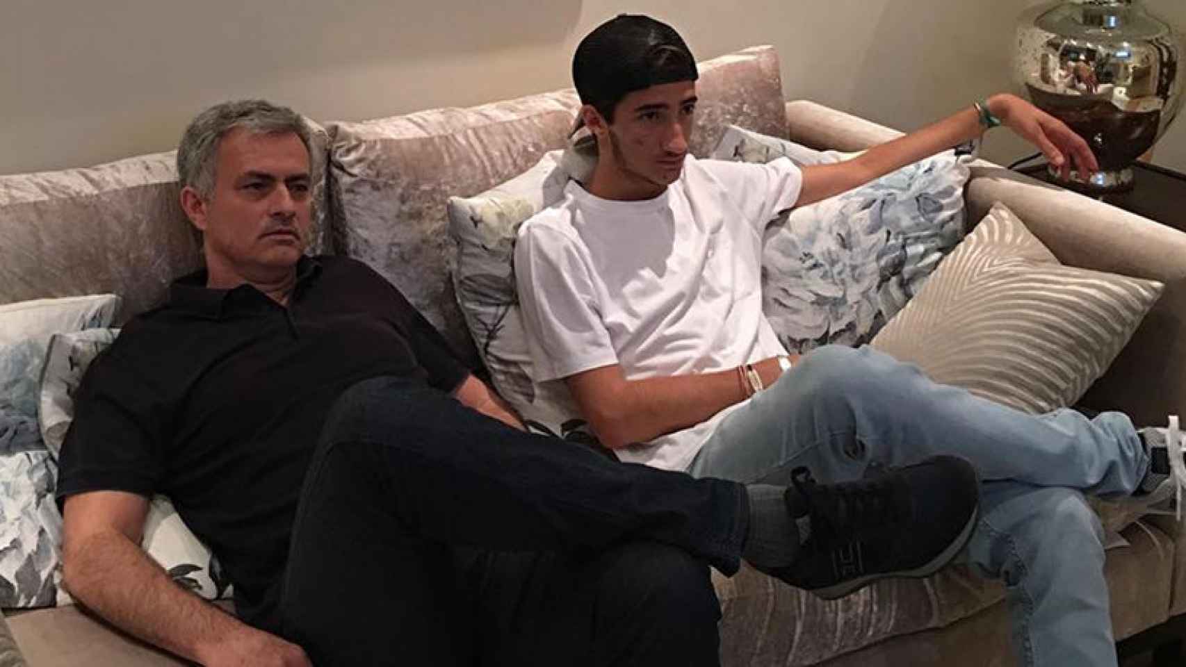 Jose Mourinho, junto a su hijo