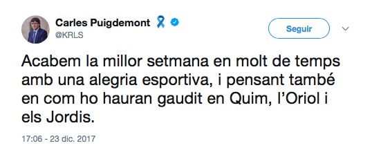 Puigdemont aprovecha El Clásico para lanzar su último mensaje político