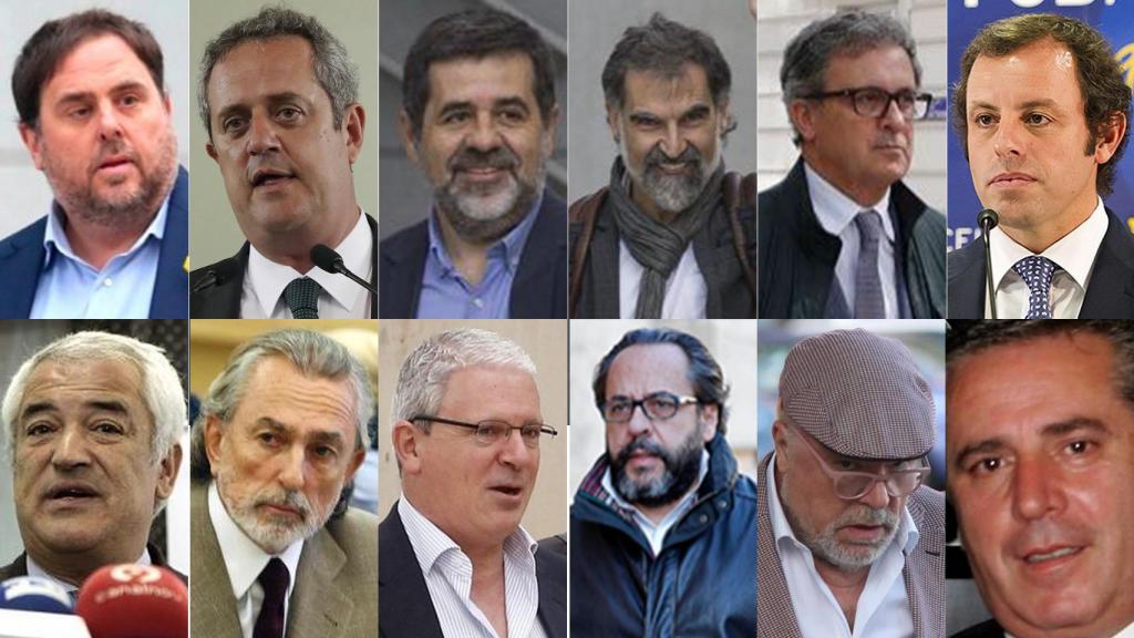 Junqueras, Forn, Sánchez, Cuixart, Pujol Ferrusola, Rosell, Pineda, Corra, Crespo, 'el Bigotes', Villarejo y Salamanca.