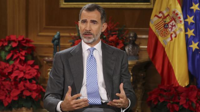 Felipe VI, durante el mensaje.