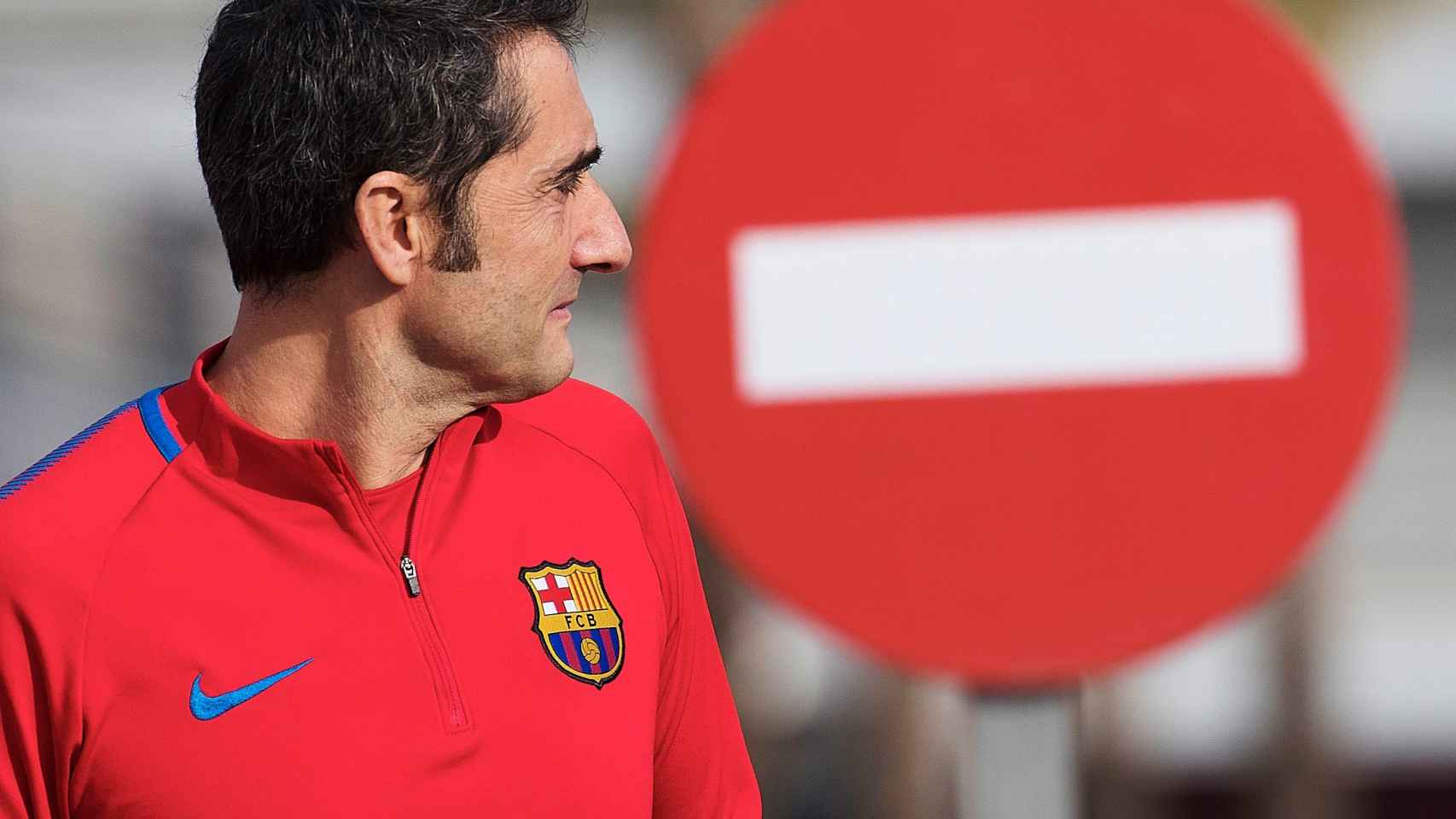 Ernesto Valverde, en la ciudad deportiva del Barcelona.