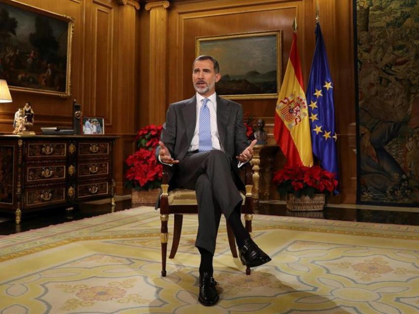 Felipe VI, durante el discurso de Navidad.