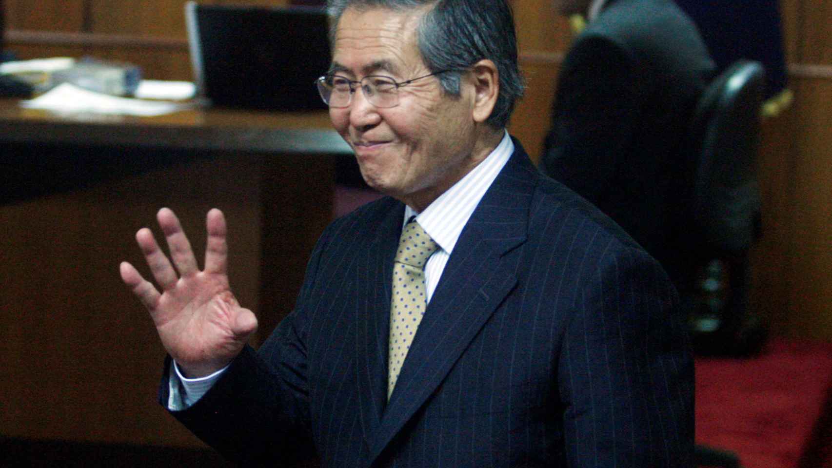 Fujimori, en una imagen de archivo, durante su juicio.