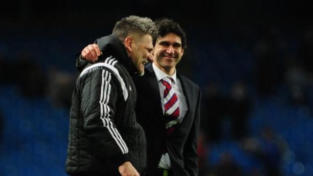 Léo Porcovich junto a Aitor Karanka.