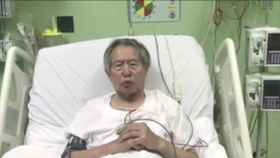 Fujimori durante su mensaje desde el hospital.