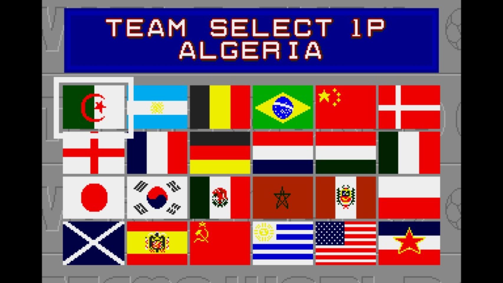 El tecmo World Cup también incluía la bandera franquista.