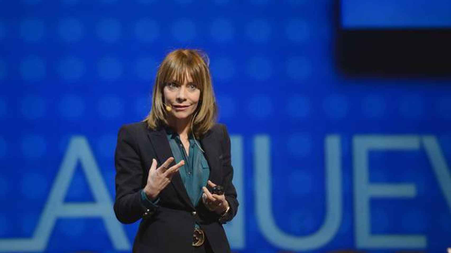 María Garaña en una presentación de Microsoft.