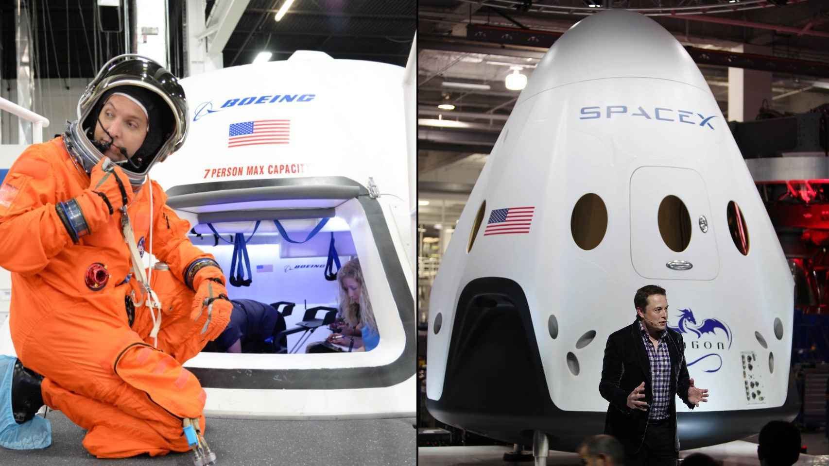 Las cápsulas de Boeing y SpaceX.