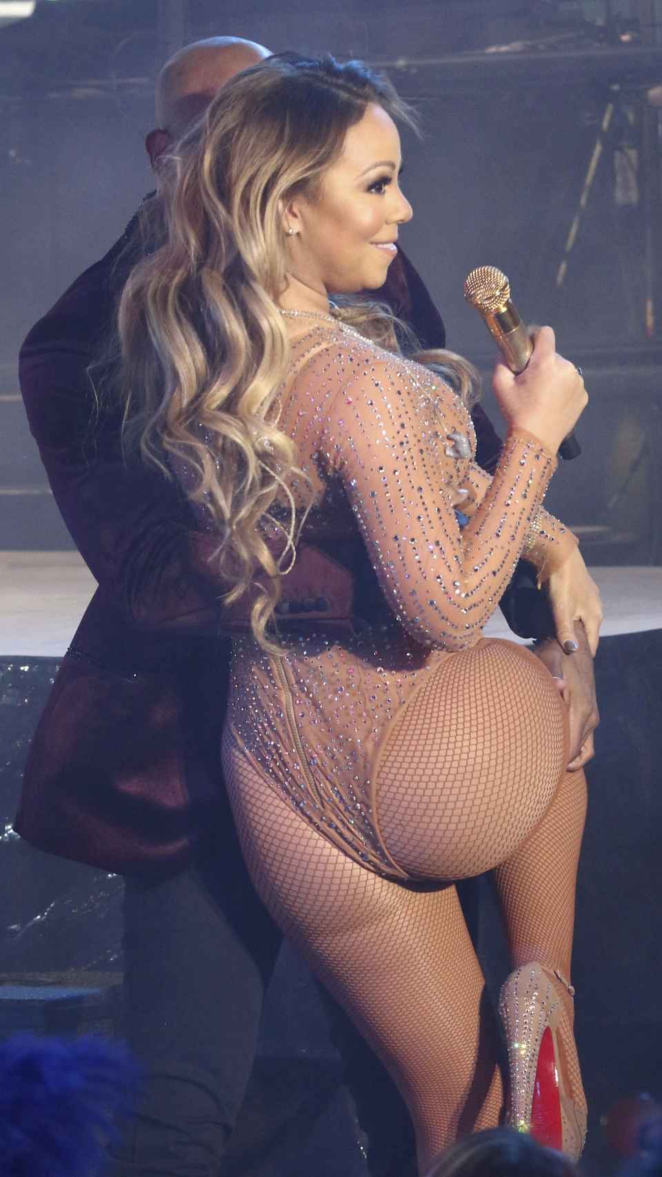 Mariah durante su actuación.