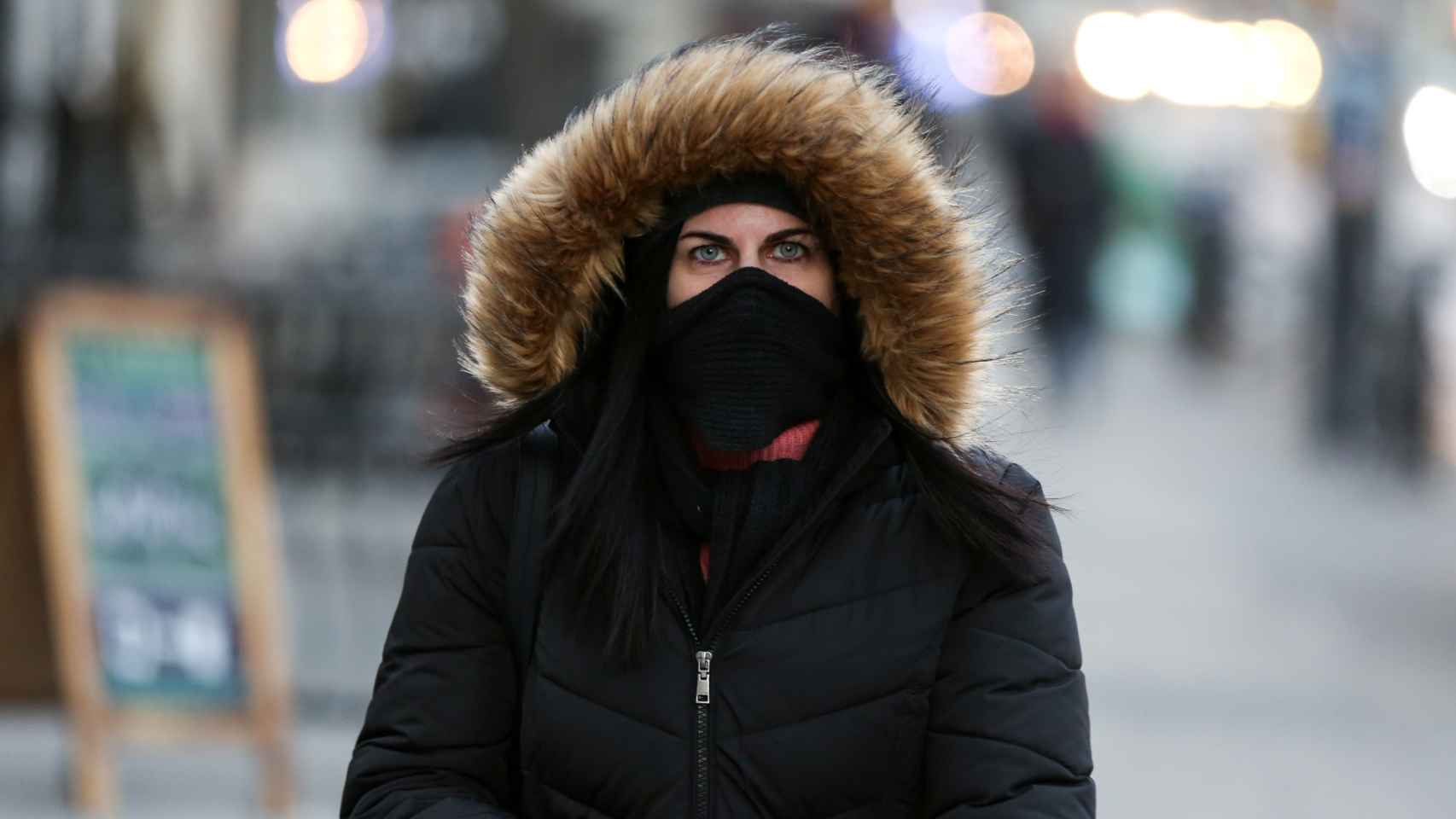 Frío en las calles de Manhattan.