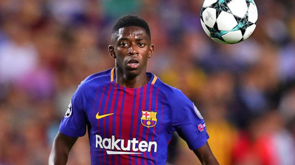 Dembélé, durante un partido con el Barcelona.