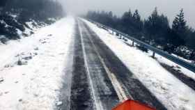 Carretera nevada en Zamora