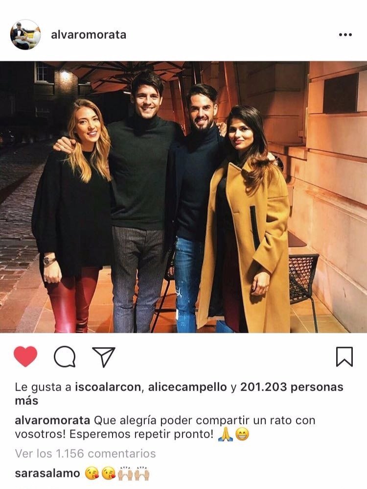 Instagram Morata Isco